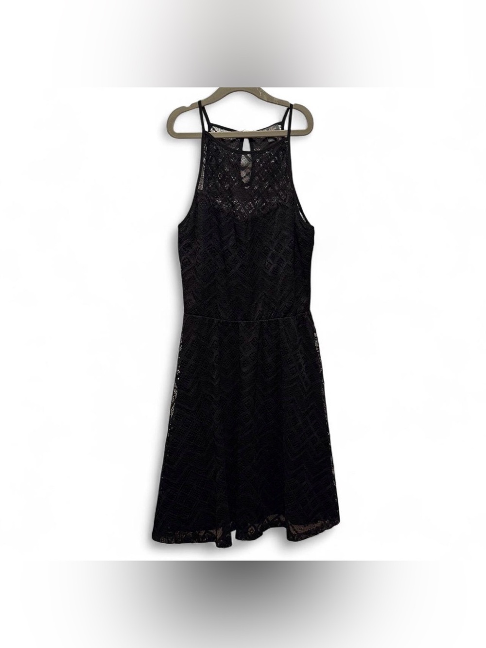 Lily Rose Black Lace Halter Mini Dress